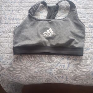 Adidas Heather Gray Sports Bra with Black Band